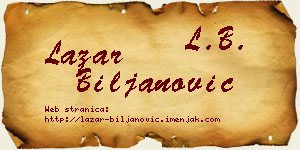 Lazar Biljanović vizit kartica